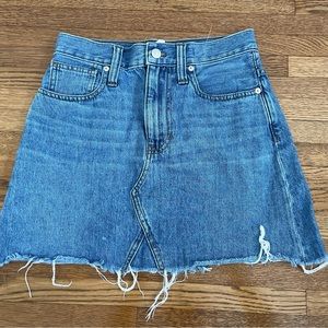 Madewell rigid a-line denim mini skirt!